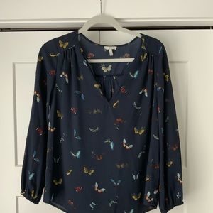 Joie blue butterfly blouse, size small